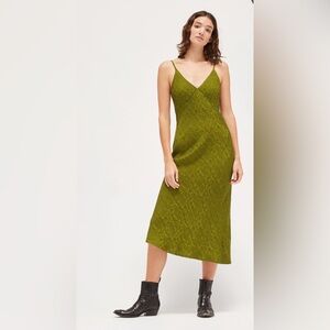 LACAUSA green paisley slip dress